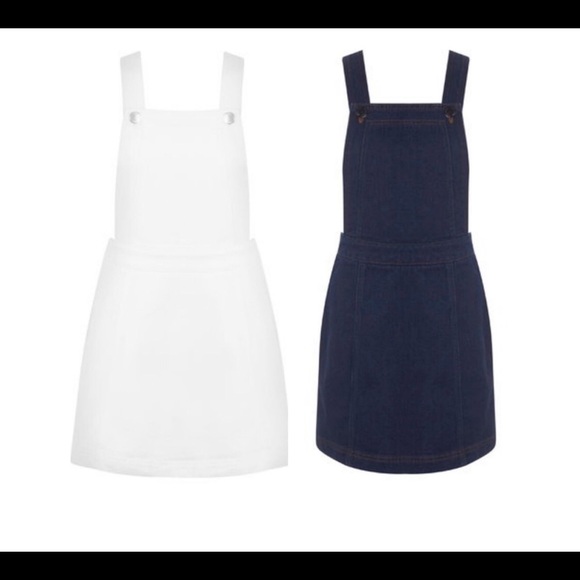 🆕Miss Selfridge Petite White Denim Pinafore Dress - Picture 2 of 7
